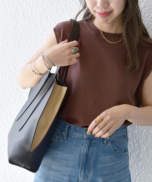 SHIPS any: ポーチ付き バイカラー A4 トート バッグ（トートバッグ