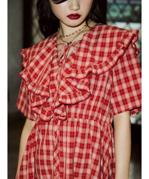 jouetie（ジュエティ）の「ラッフルカラーフリルワンピース【チェック