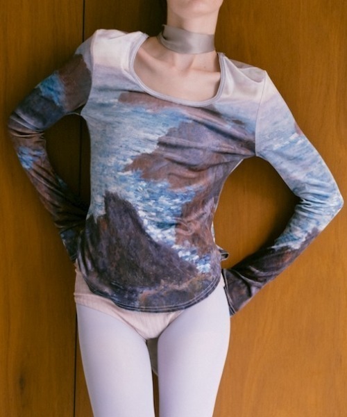 sahara（サハラ）の「Velour Art Print Top/ベロアアートプリント