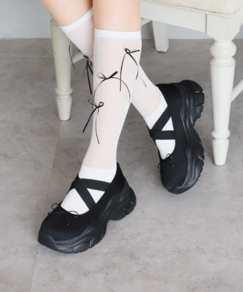 セール】厚底リボンバレリーナスニーカー ZOZOTOWN+オフィシャルサイト