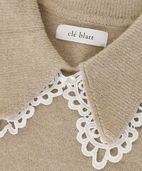 セール】レースカラーペプラムニット（ニット/セーター）｜cle blatt