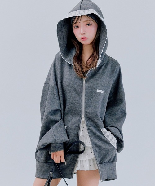 OLIVE des OLIVE（オリーブデオリーブ）の「タグ付きレースパーカー