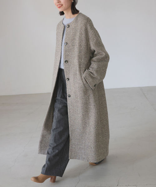 SLOBE IENA（スローブイエナ）の「ツイードノーカラーコート（ノー