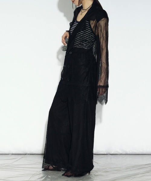 scallop lace ダブルレースジャケット/setup対応（テーラード