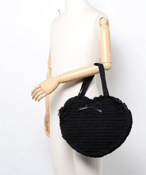 PINK HOUSE（ピンクハウス）の「ハートフリルバッグ（ハンドバッグ