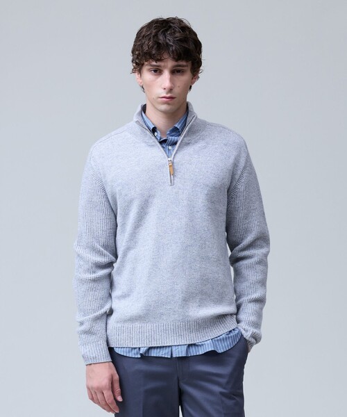 セール】ウール×カシミヤの上質素材【Cash Lamb's Wool】ハーフジップ