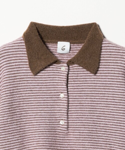 6（ロク）の「＜6(ROKU)＞アルパカウールナイロン ポロニット（ニット