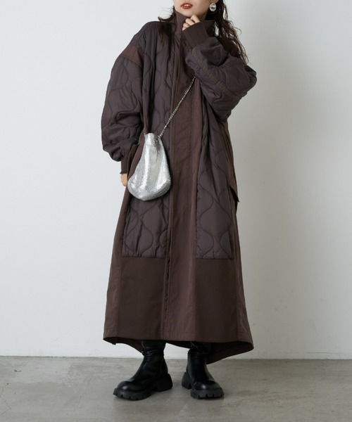 セール】≪新色登場≫【etsinta/エシンタ】切替マキシミリタリーコート