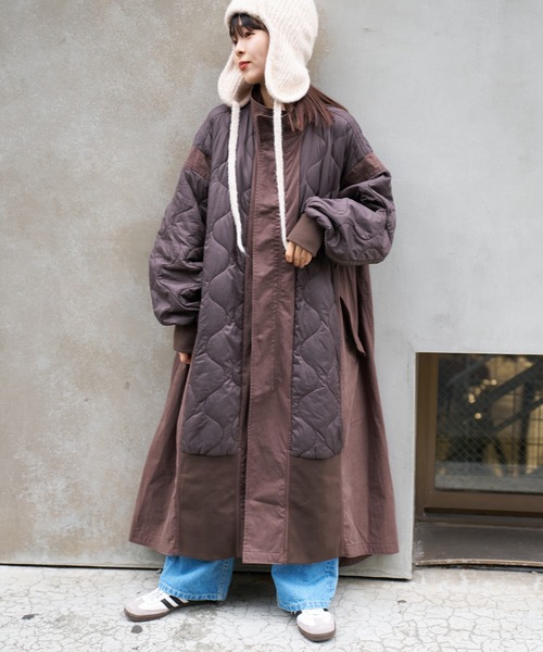 セール】≪新色登場≫【etsinta/エシンタ】切替マキシミリタリーコート