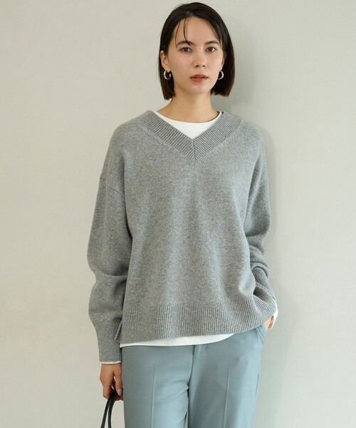 セール】【野呂佳代さん着用】カシミヤブレンド Vネックニット（ニット