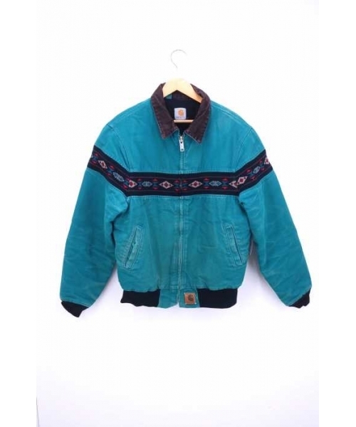 ブランド古着】90s 裏地キルティング ネイティブ柄ニットライン刺繍