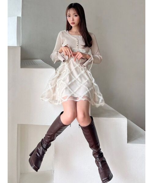 RESEXXY（リゼクシー）の「ドッキングフレアミニニットワンピース