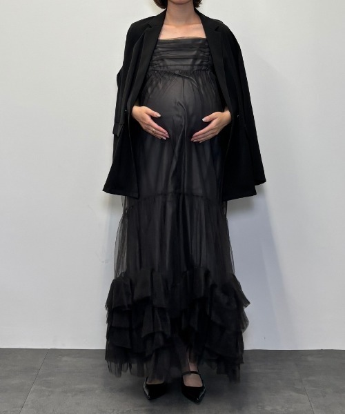 2点セットアイテム】ボリュームチュールジャケットセットドレス