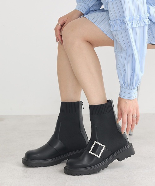 セール】ORiental TRaffic ビジューニットブーツ（ブーツ）｜earth