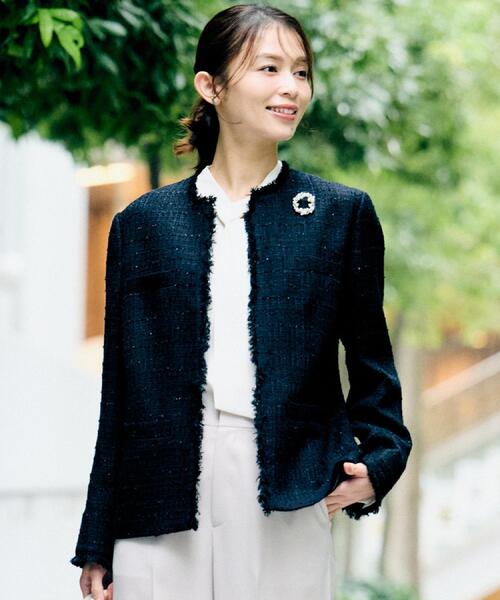 セール】【着丈長め/軽い/オンオフ使える】ファンシーツイード