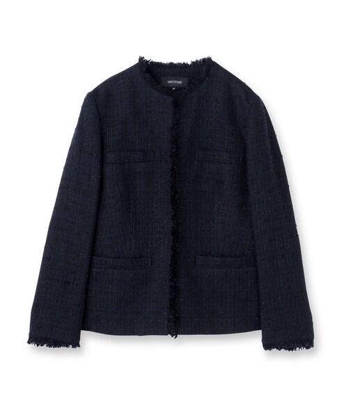 セール】【セレモニー/華やか】ファンシーツイード ジャケット（ノー