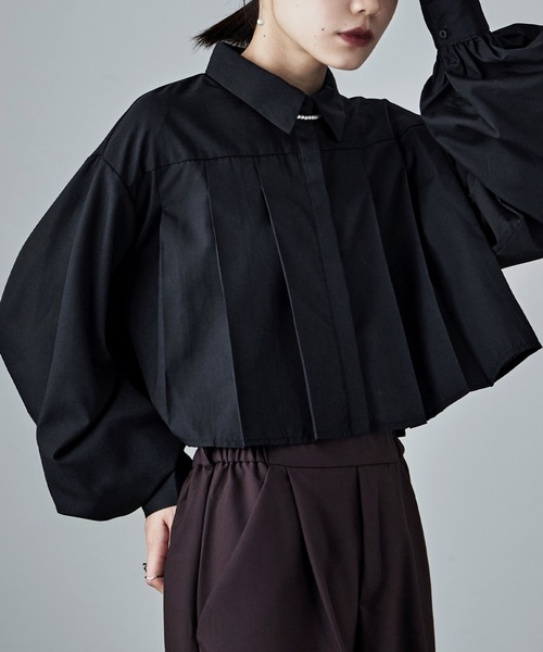 タックプリーツボリュームスリーブシャツ（シャツ/ブラウス）｜etoll