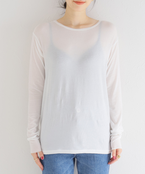 IENA（イエナ）の「リヨセルコットン シアー ロングTシャツ（Tシャツ