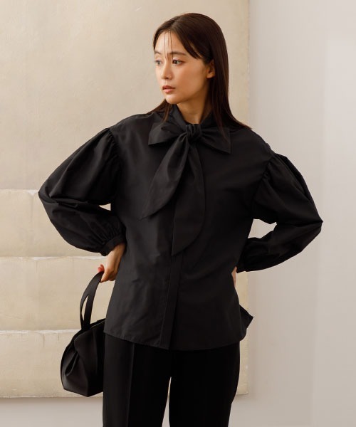 セール】【洗える】ボウタイ付きブラウス(単品) /卒業式（卒園式）入学