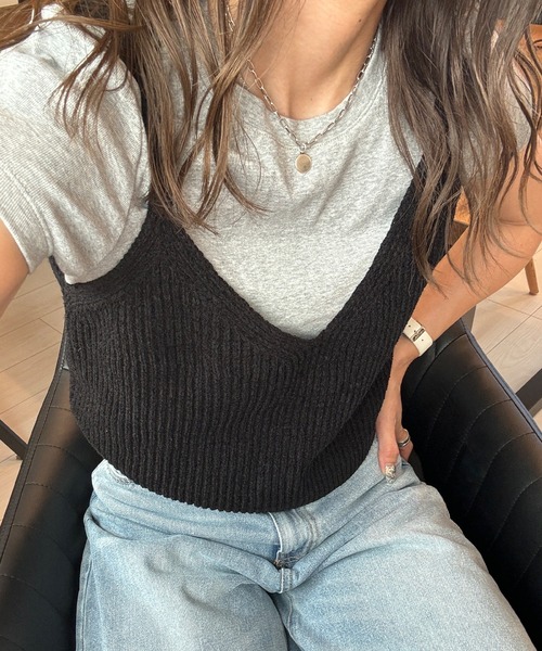 キャミソールニットビスチェ(chiica select) / ニットキャミ ビスチェ