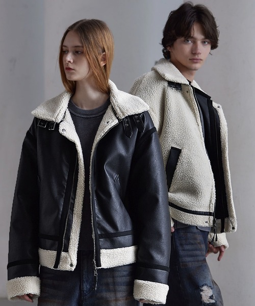 CLEL】4way Reversible Faux Shearling Jacket / 4way リバーシブル