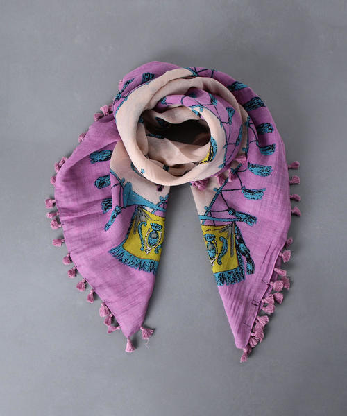 manipuri（マニプリ）の「＜manipuri（マニプリ）＞ポンポン ストール