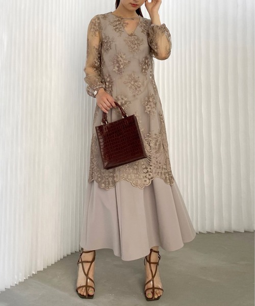Ameri（アメリ）の「3WAY LAYERED LACE DRESS（ワンピース）」 - WEAR