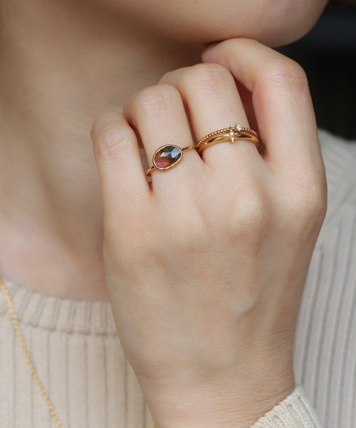 WEB限定】K18vermeil ダイヤモンド スターリング（リング）｜NOIR DE