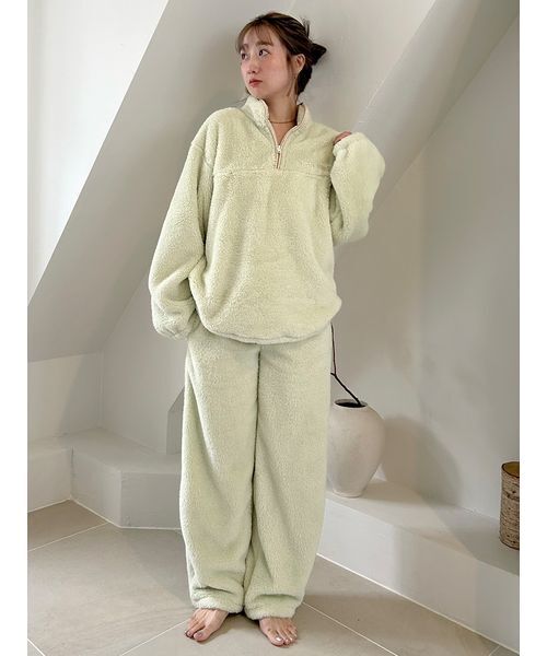 セール】ボアフリースハーフジップトップス（ルームウェア/パジャマ