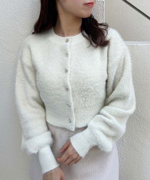 セール】きらきらボタンラメニットカーディガン（カーディガン/ボレロ