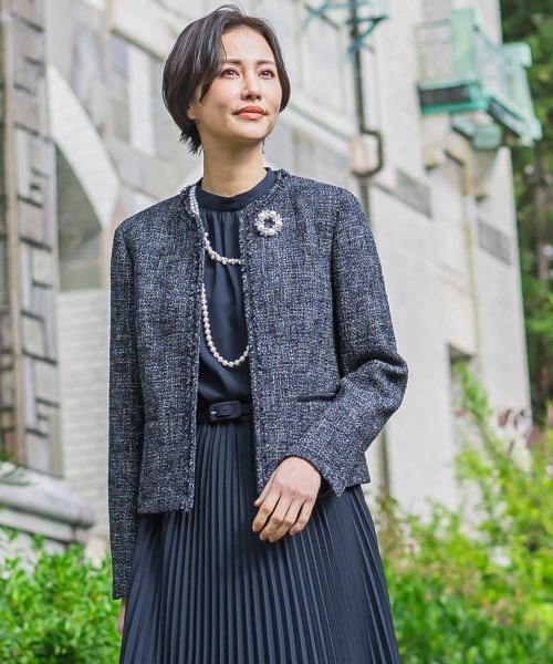 ストレッチツィードジャケット（ノーカラージャケット）｜LAUTREAMONT