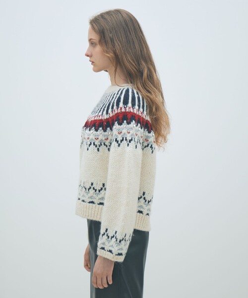 セール】ビジュージャカード クルーネックプルオーバー（ニット