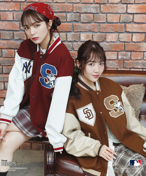 セール】MLB×PEANUTSコラボスタジアムジャンパー（スタジャン