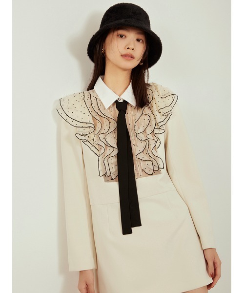 LILY BROWN（リリーブラウン）の「フロントフリルミニドレス