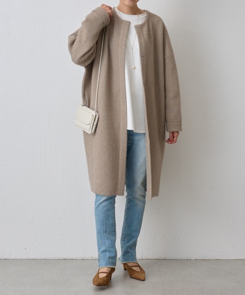 BEARDSLEY（ビアズリー）の「ニットコートロング（ノーカラーコート