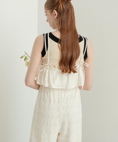 hinari（ヒナリ）の「総レースキャミロンパース（サロペット