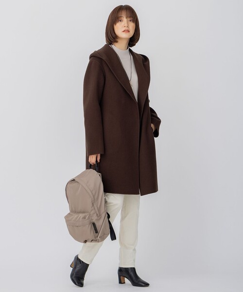 セール】ウールリバー フード付き ミドル丈コート（その他アウター