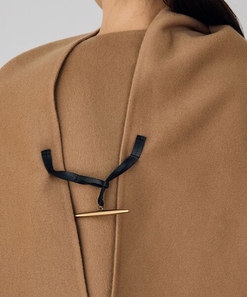 セール】ライトダブルフェイスシャギー ストール付きコート（ノー