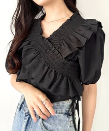 オフショル フリルブラウス オフショルダー」に該当するレディースの