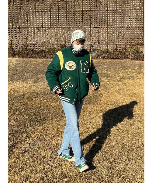 BIG R LOGO PATCH STADIUM JACKET [GREEN]（スタジャン）｜Retriever