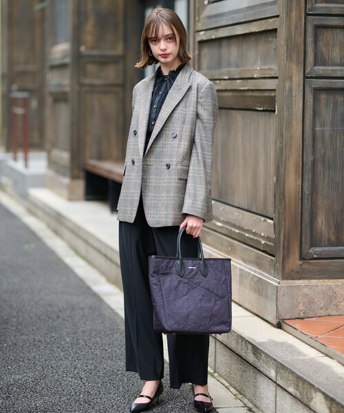 セール】グレンチェックダブルジャケット（テーラードジャケット