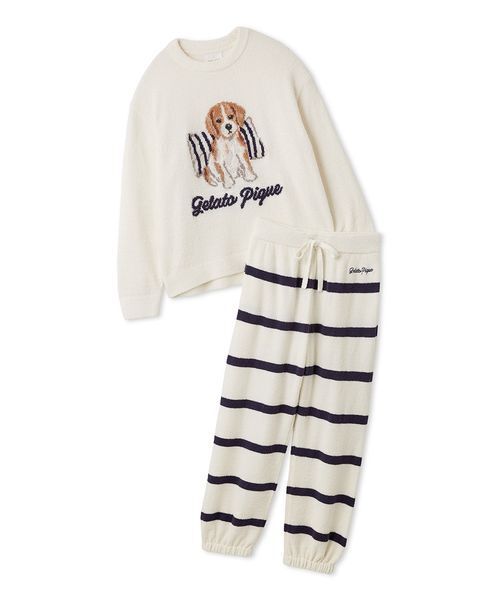 ONLINE限定】【UNISEX】エアリーモコプレイフルDOGジャガードプル