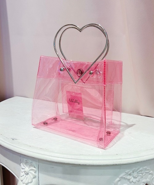 lilLilly（リルリリー）の「ハートハンドルPVCスクエアミニバッグ