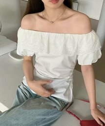 オフショル フリルブラウス オフショルダー」に該当するレディースの