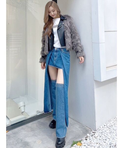 GYDA（ジェイダ）の「【倖田來未コラボ】OVERLAP EMBOSSロングデニム