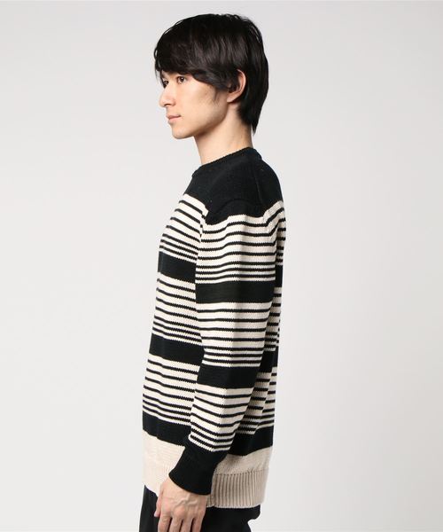 セール】【BATONER】 ボーダークルーネック（ニット/セーター