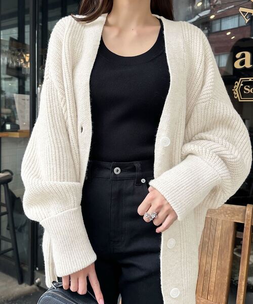岡部あゆみさんコラボ ］ローゲージニットカーディガン（カーディガン