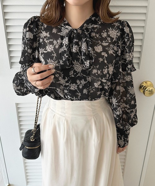 セール】2WAY花柄ボウタイブラウス【ZOZOTOWN限定アイテム】（シャツ