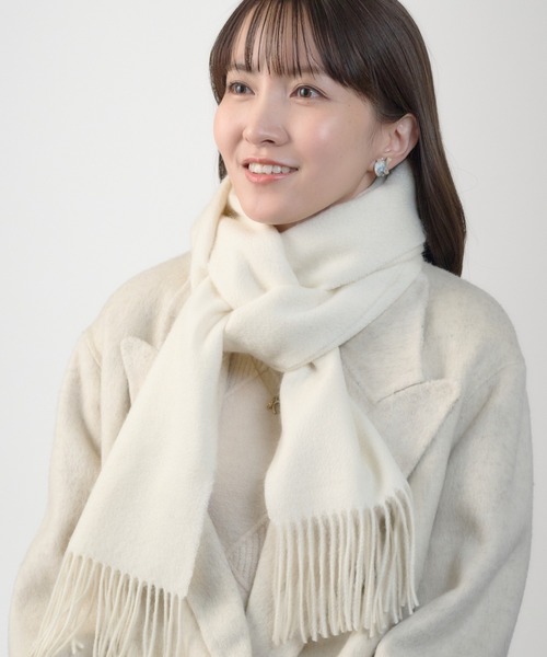 カシミヤ100％ 洗える 無地 マフラー（マフラー）｜MOONBAT（ムーン