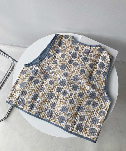 セール】ブロックプリント キルティングベスト（ベスト）｜AS KNOW AS